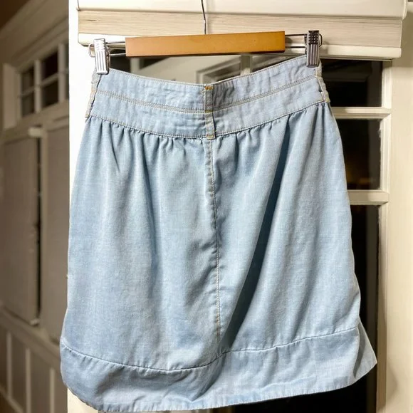 Lux Denim Midi Skirt with Pockets Size 4 - Picture 5 of 5